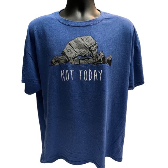 Star Wars AT-AT “Not Today” Graphic T-Shirt Blue XL Mad Engine Funny Tee Empire - Picture 1 of 7
